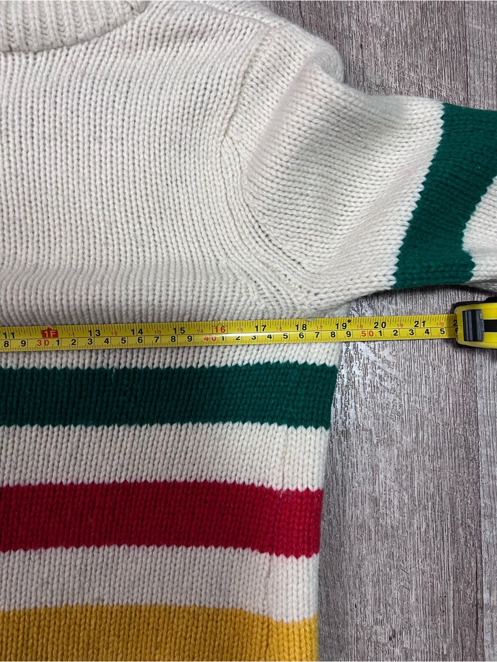 Hudson’s Bay Point Blanket Stripe Shawl Collar Cardigan XS Wool Cashmere - Picture 11 of 14